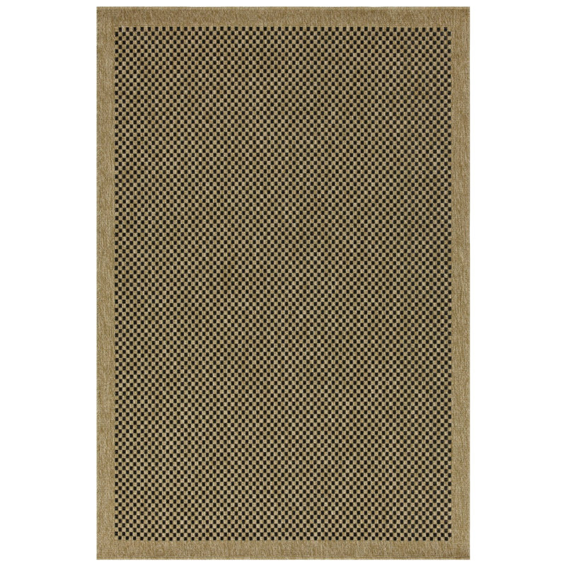 Natural + Black Area Rug For Conservatories - 2 Ft. 7 In. X 3 Polypropylene, , Stain Earth Collection 2.7 7.3 Black, Bedrooms