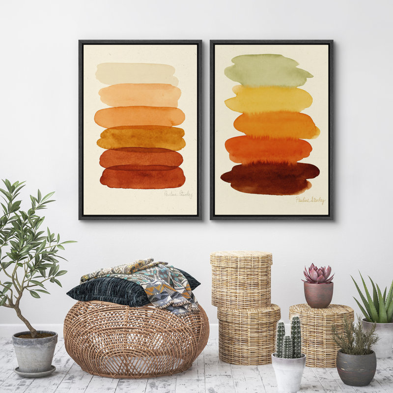Art mural abstrait, ensemble de 2 reproductions d'art encadrées sur toile, H 36 po x l 48 po, Noir