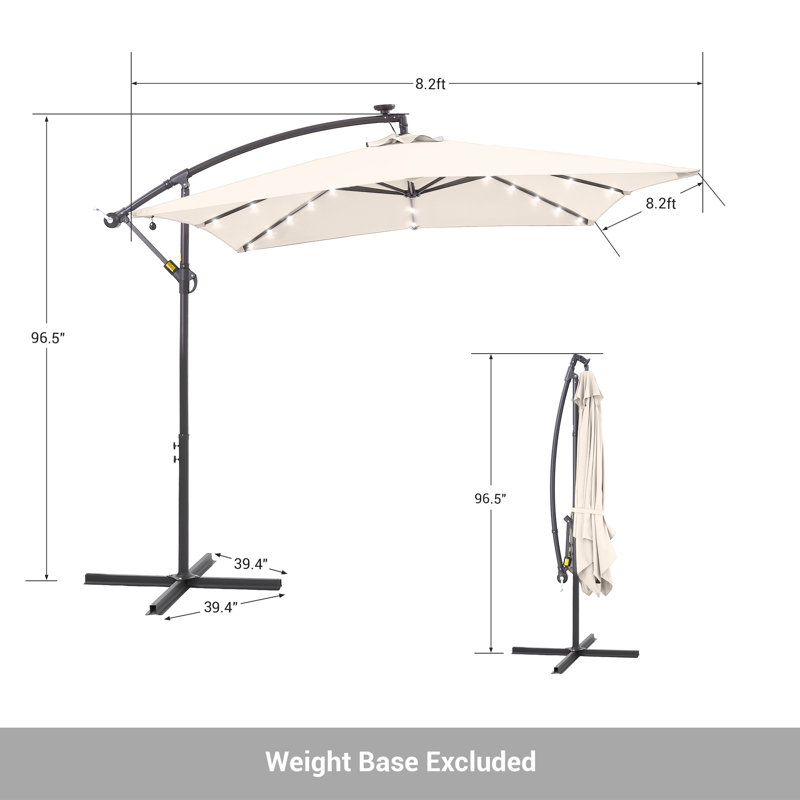  Parasol en porte-à-faux 8 pi 2 po, Beige