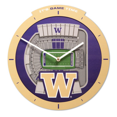  NCAA Washington Huskies Stadiumview 3D Wall Clock