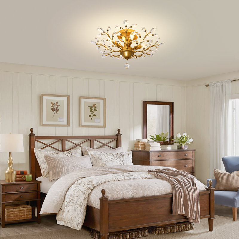 Nevis 4 - Light 60cm Unique Semi Flush Mount, Gold