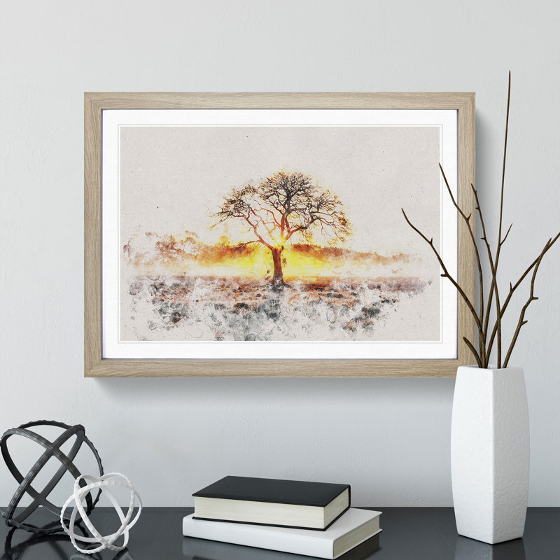 Sunlight Through the Oak Tree - Picture Frame Graphic Art Print, Oak Framed, 33cm H x 45cm W x 2cm D