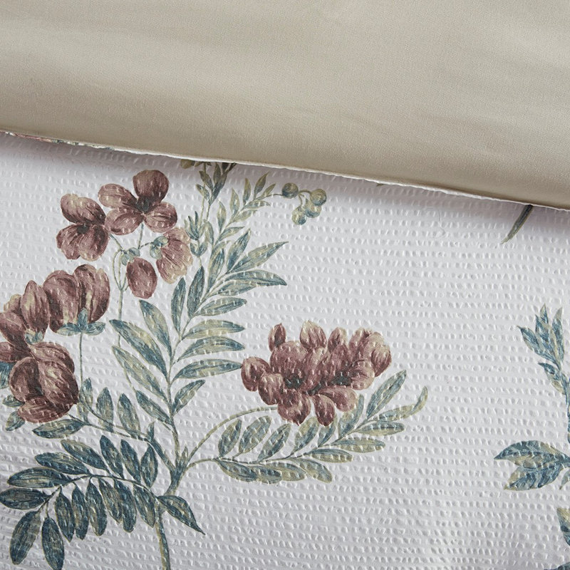 Blush Floral 7-Piece Microfiber King Bedspread Set