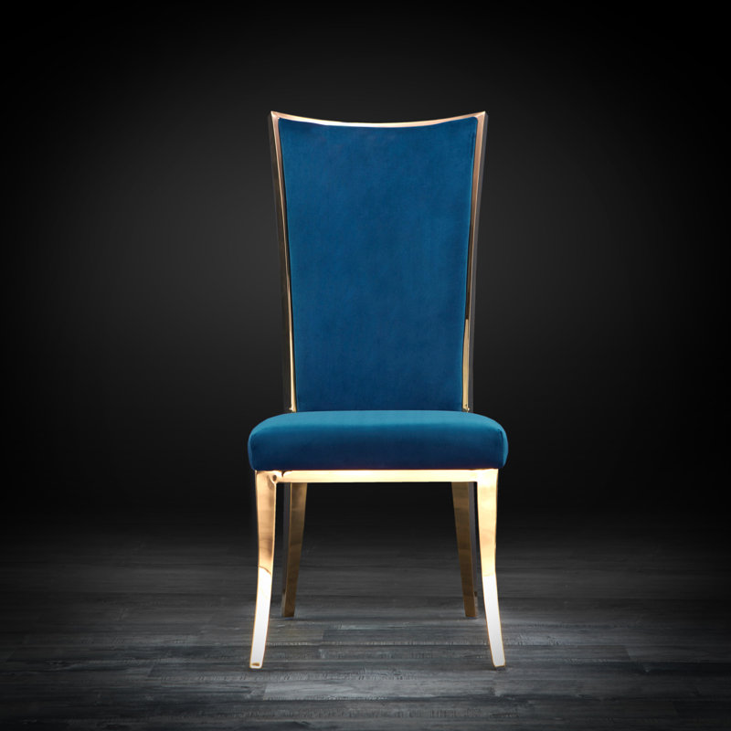 Chaise Massimo, Velours bleu foncé