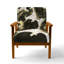 Fauteuil rembourré en velours moderne à motif abstrait avec textures bleues et dorées II-118659407-118659410