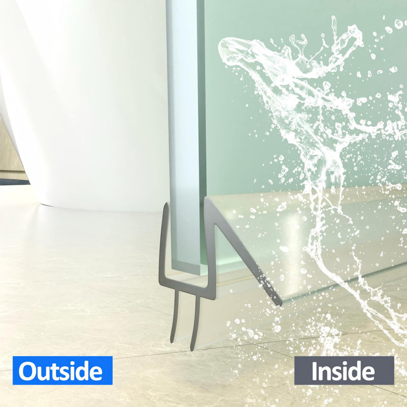 Joint inférieur de porte de douche en polycarbonate 36 "pour verre 3/8" (10mm), paquet simple