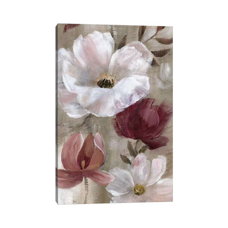 «Transient Garden Reds I» par Nan - reproduction d'art sur toile tendue, H 12 po x l 8 po x P 0,75 po