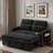 Convertible Pull Out Sofa Bed With Adjustable 3-position Backrest, 4 Side Pockets, Charging Ports And Elegant Gold Stitching-1071733079