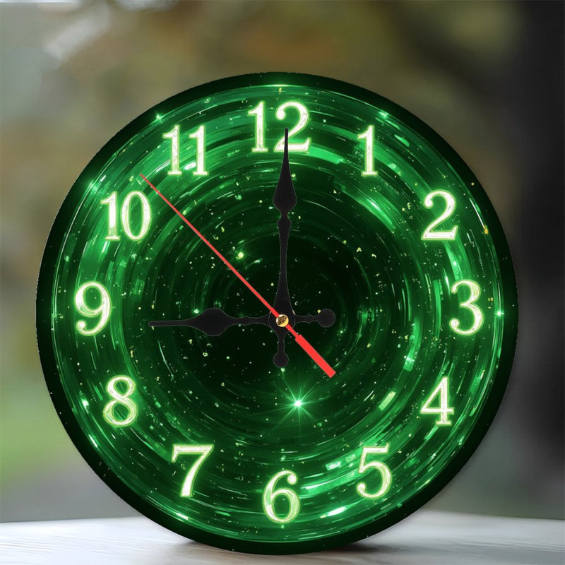 Horloge abstraite verte