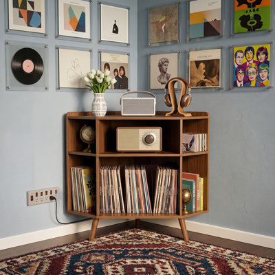 Support de coin pour tourne-disque avec station de charge et ports USB