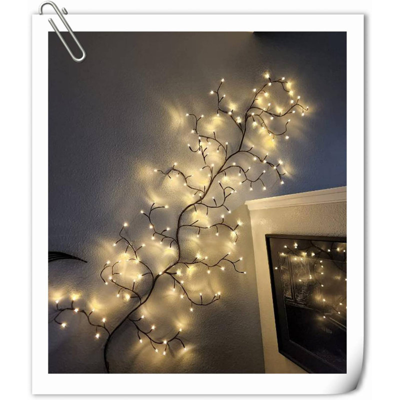 Vines For Home Decor With Remote Control On\/Off Timmer Dim,Christmas Decorations Artificial Tree Branches With 144 Leds Enchanted Willow Vine For Indoor Walls Bedroom Décor(1PCS)
