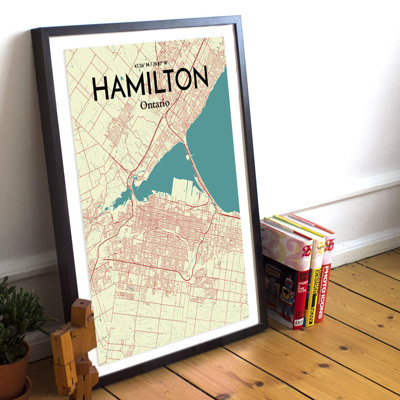 Hamilton City Map - No Frame Print