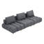 Gris avec longueur de 90 pouces, tissu et sièges spacieux pour un appartement, un bureau ou un salon-752352809-752352815-752352811