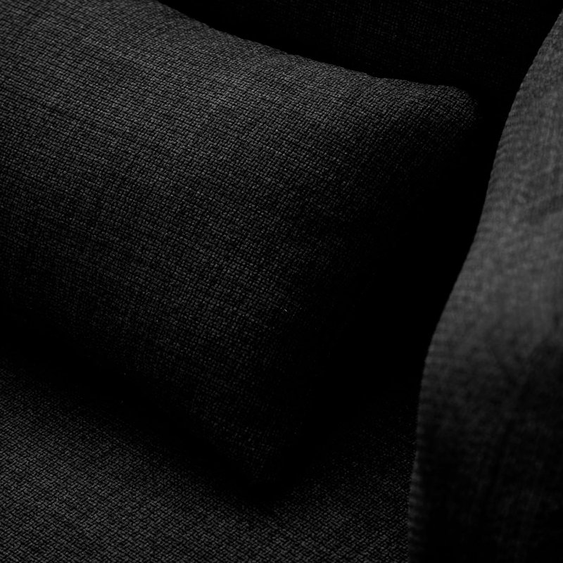 Black Modern Curved Upholstered Sofa With Ottoman, Comfy Accent Chair Set For Living Room, Black