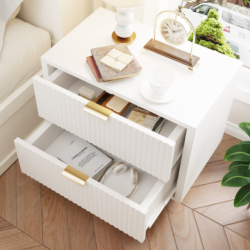49cm W Manufactured Wood Bedside Table