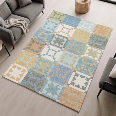 Premium Machine Washable Villers Patchwork Rug