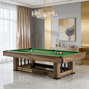 Table de billard 100% noire style industriel 100,39 ", tissu bleu, surface en marbre, finition grain de bois, rangement pour queues de billard