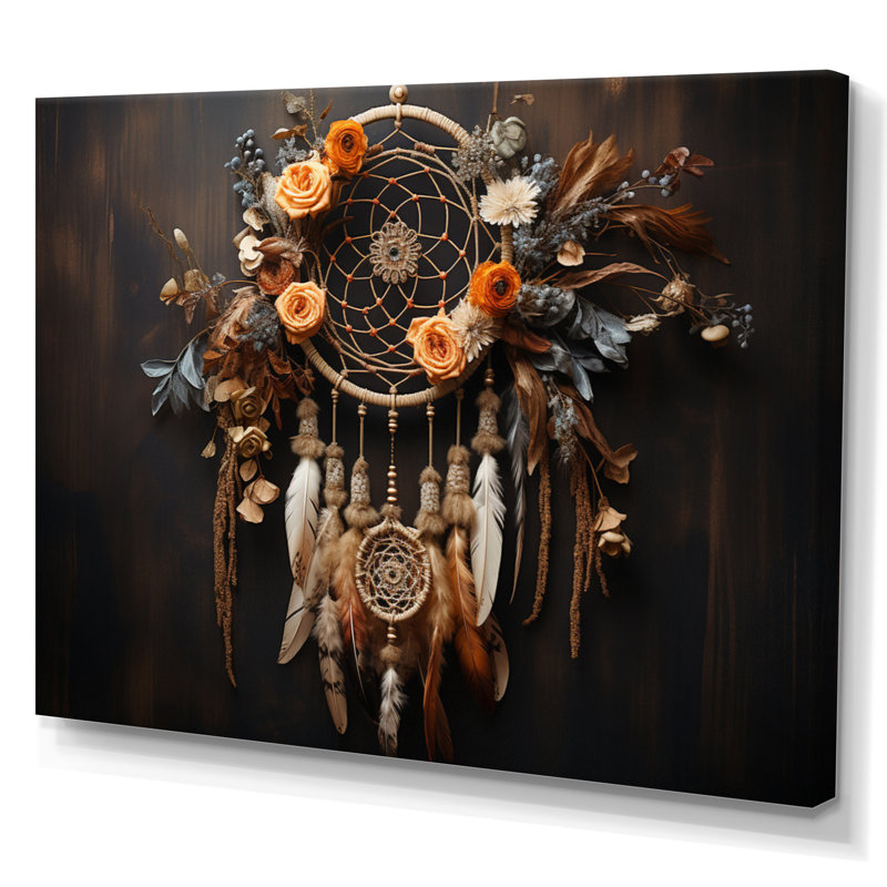 «Coral Dreamcatcher Rustic Elegance» sur impression sur toile, Toile tendue, H 12 po x l 20 po x P 1 po