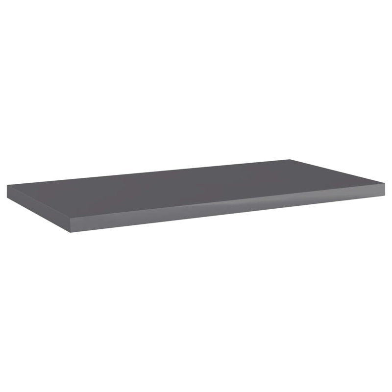 Ensemble de 4 tablettes vidaXL en bois d'ingénierie gris moyen simple, Gris à haute brillance