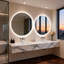 Round Lighted Wall Mounted Bathroom Mirror-1285206702