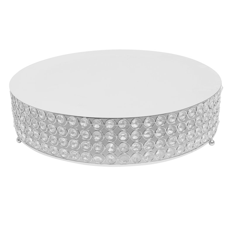 Bittner Cake Stand, Silver, 4.12" H x 18" W x 18" D
