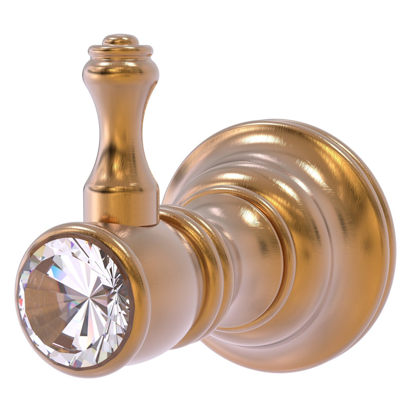 Gavin Crystal Wall Mounted Robe Hook, Brushed Bronze