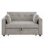 Causeuse-lit convertible 57 po en Corduroy avec porte-gobelets, ports USB, poches pour magazines, coussins, capitonnage-1818644708