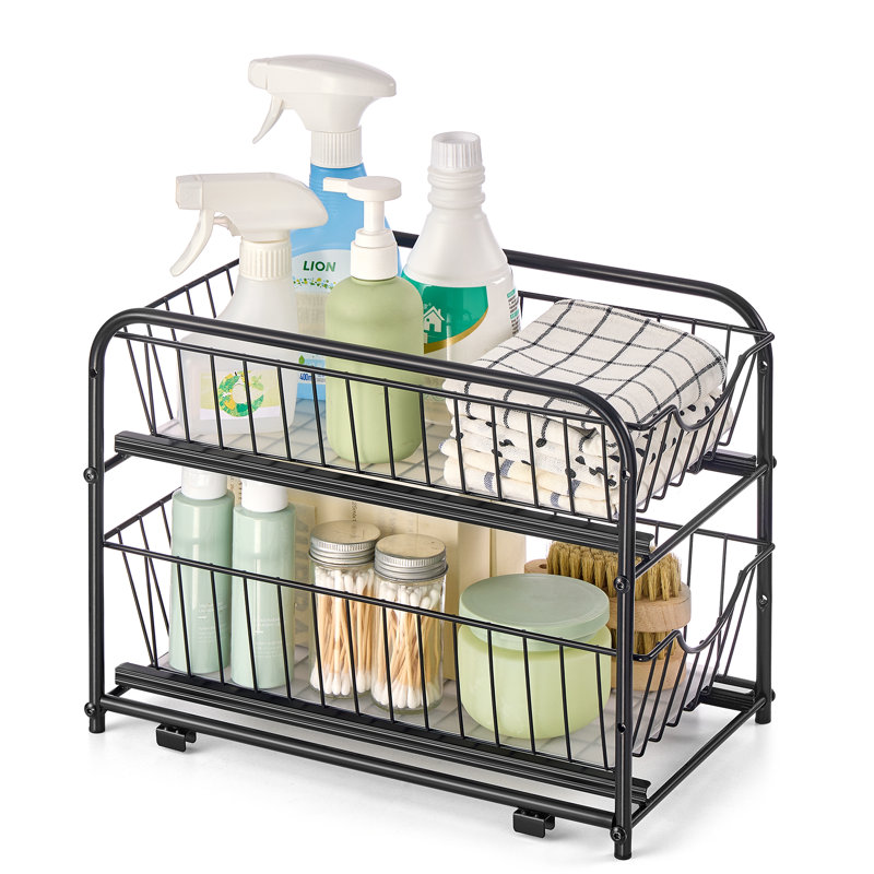 Adjustable Stainless Steel Dish Rack, Black
