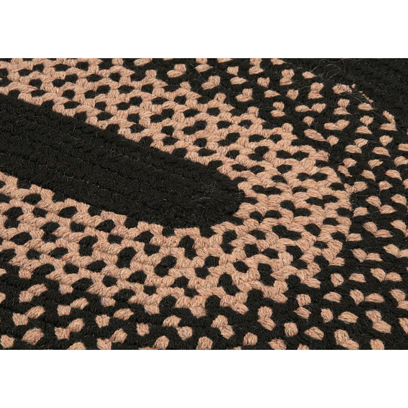 Tapis réversible en mélange de laine Lionel - noir, Rectangle 2 pi x 4 pi