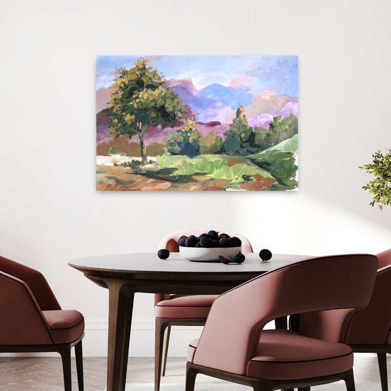 «Pastel Cloudscape Tree Colorful Peaceful Serene Landscape Nature», art mural, H 36 po x l 24 po
