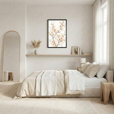 Art sur toile, branches de cerisier rose