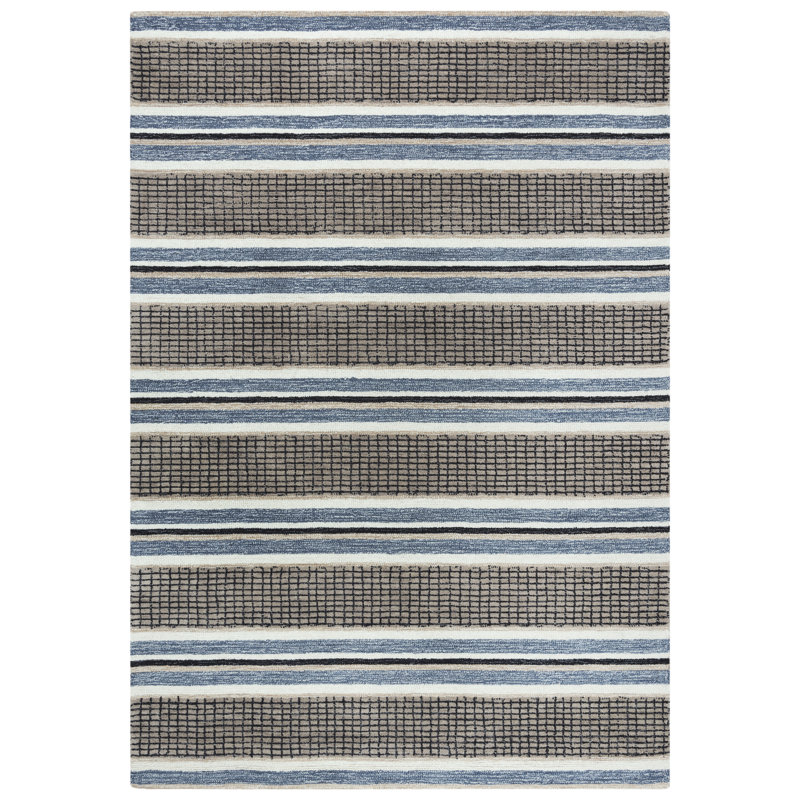 Wool Striped Indoor Rug, Rectangle 7'9" x 9'9"