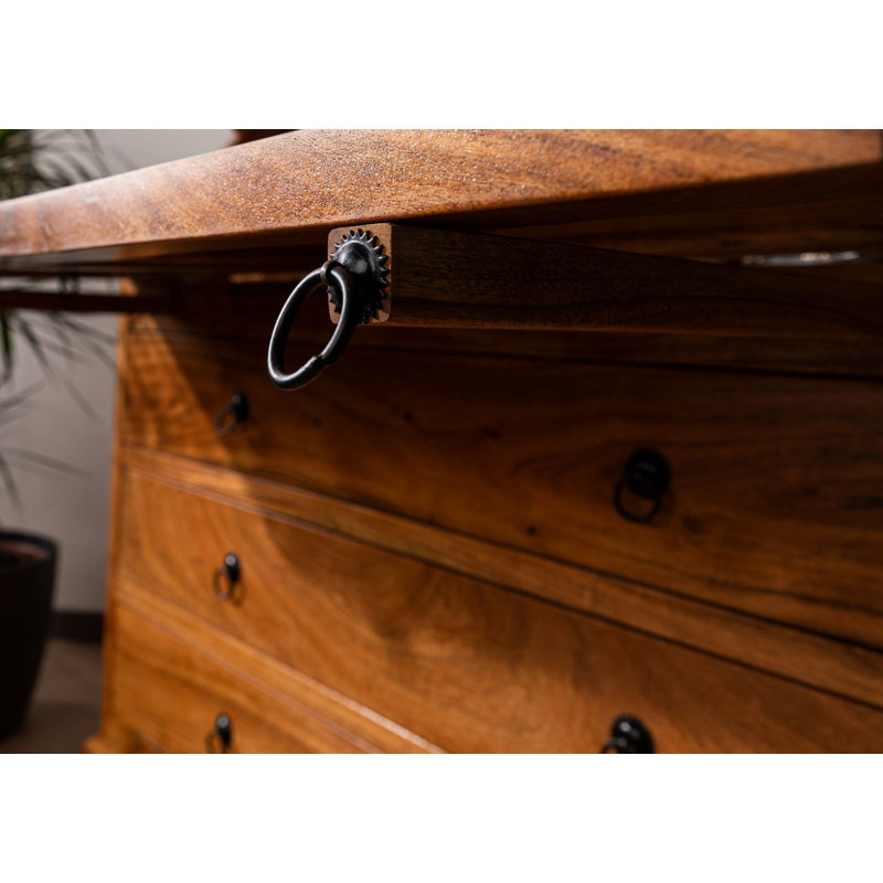 Oxford Solid Wood Secretary Desk, Honey