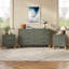 Table de chevet 2 tiroirs Traditional avec pieds en bois massif-274014685-274014686