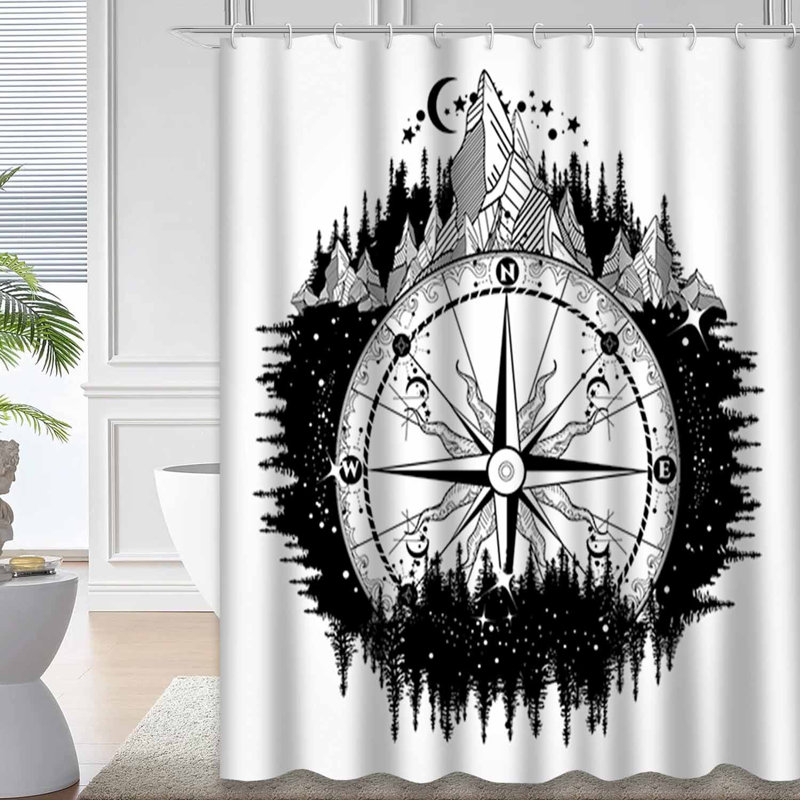 Rideau de douche Mountain Compass, L 72 po x l 72 po