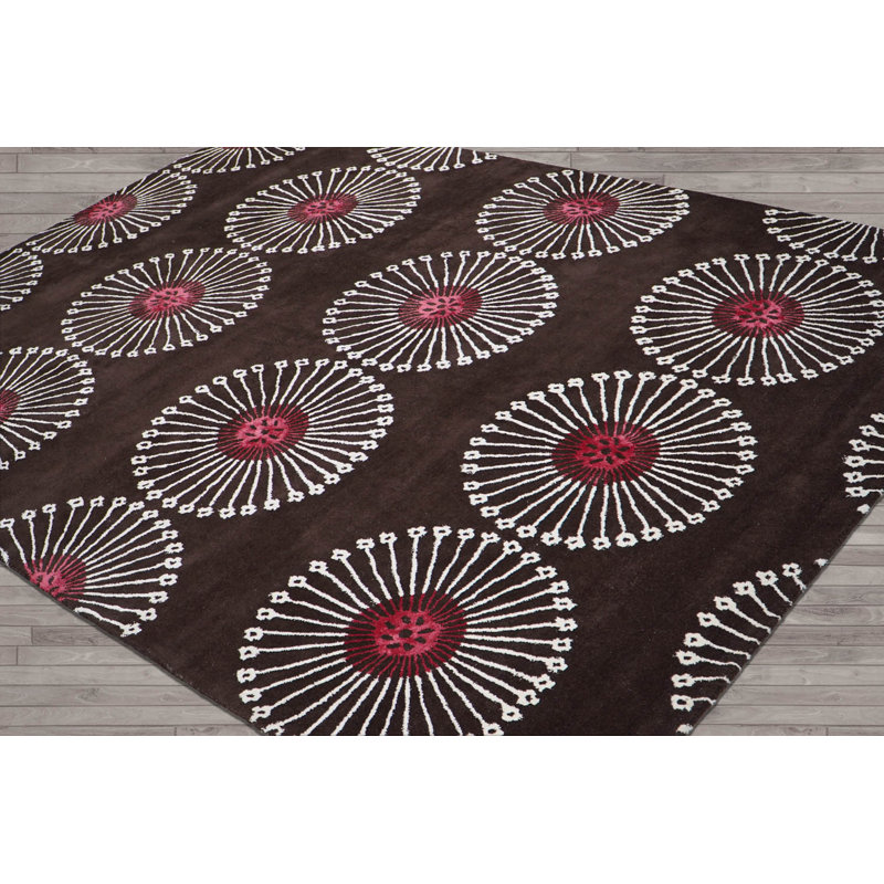 Tapis oriental en soie touffeté à la main multicolore en laine moderne, Rectangle 3 pi 6 po x 5 pi 6 po