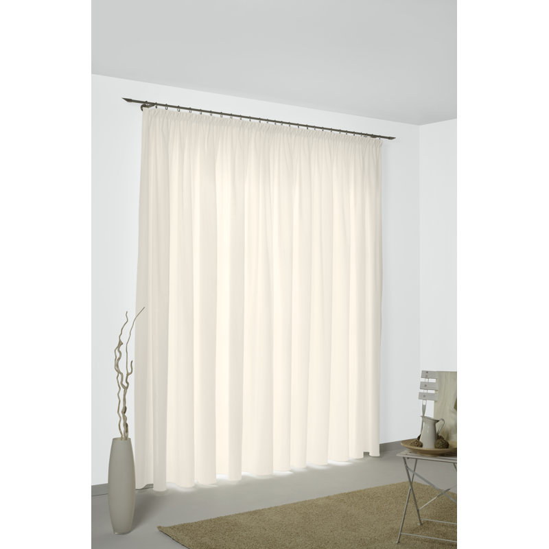 Marybel Room Darkening Single Curtain Panel, Cream, 132W x 225D cm