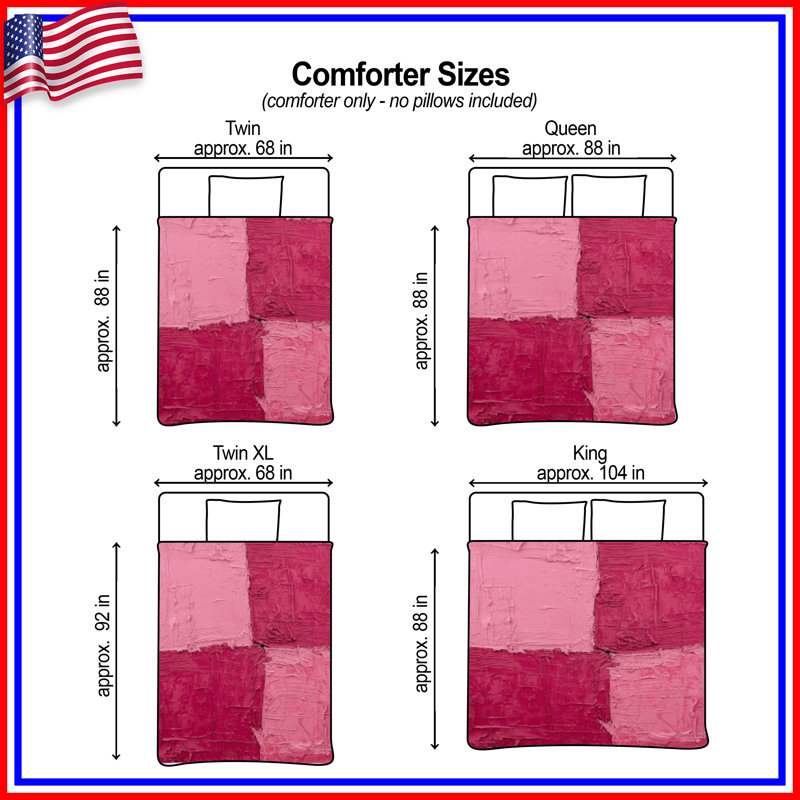 Textured Pink Squares Comforter, Queen