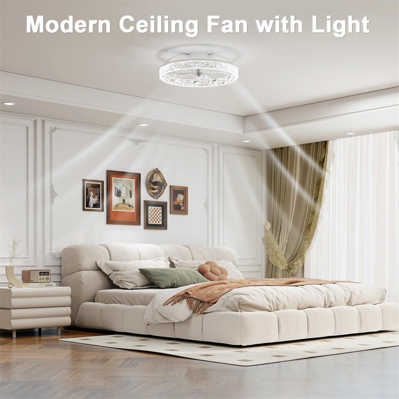 Ceiling Fan with LED Lights, Clear