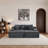Boneless Upholstered Compression Faux Rabbit Fur Flannel Modular Oversized Sleeper Sofa with Pillows No Assembly Required-1346437164