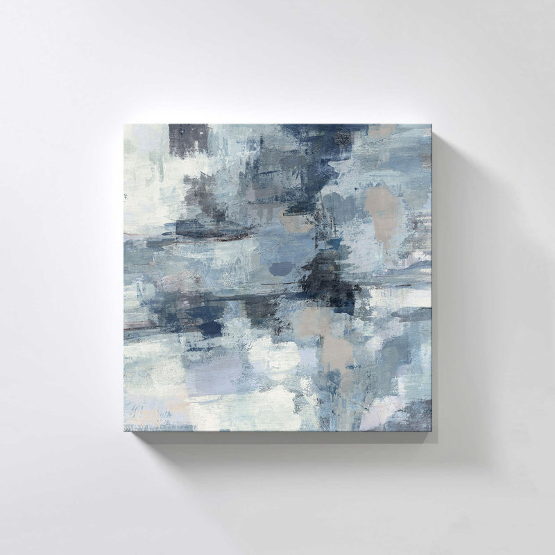 "In the Clouds Indigo and Gray" by Silvia Vassileva Print on Canvas, 18" H x 18" W x 1" D