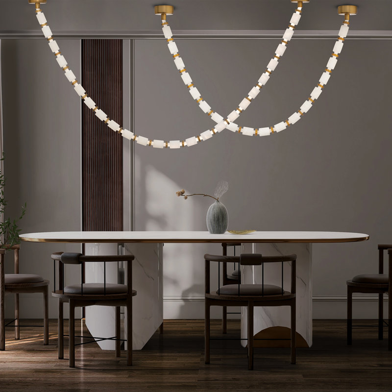 Entice 36 - Light Unique Modern Linear LED Pendant, 3000K, 95" H x 2" W x 2" D, Slim
