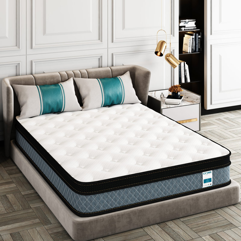 Matelas hybride Queen Size de 35,5 cm (14 pouces) en mousse à mémoire de forme, fermeté moyenne, livré en boîte, certifié CertiPUR-US et Oeko-Tex.