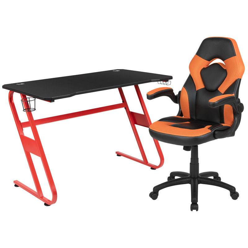 Ensemble de bureau rectangulaire 2 pièces Bridedale, Orange