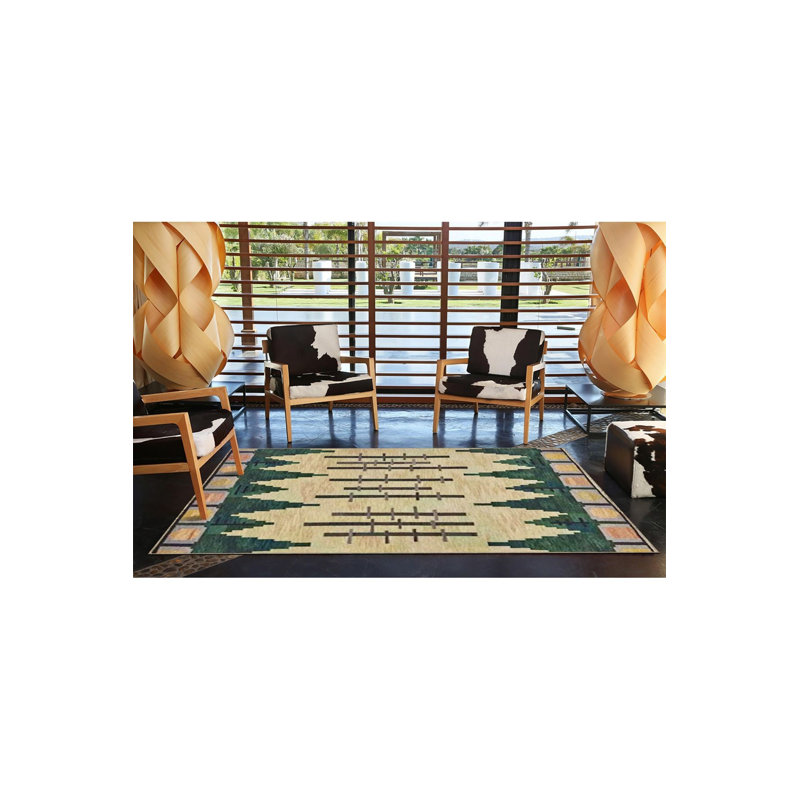 Tapis traditionnel lavable à la machine Cross Diamond, Carré 3 pi 3 po