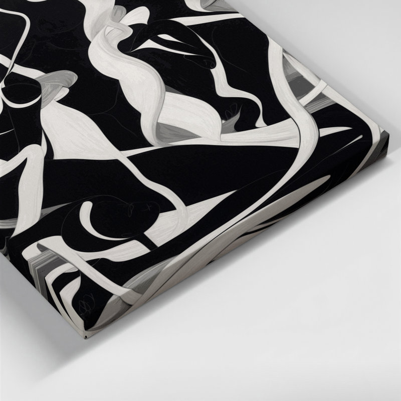 Abstrait art figuratif noir sur toile 59, H 14 po x l 11 po
