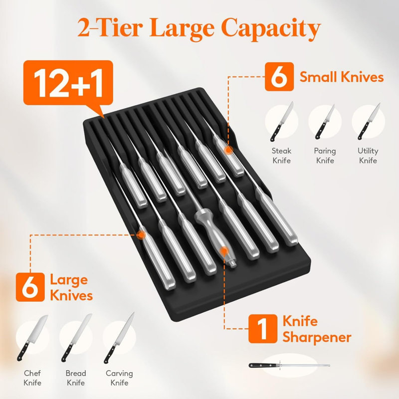 MforStyle 1 Slot Universal Knife Block, Black
