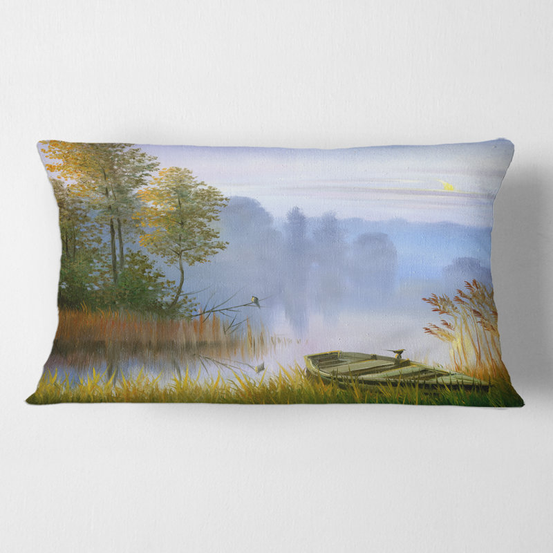 Housse de coussin rectangulaire The Boat on the Bank of the Lake