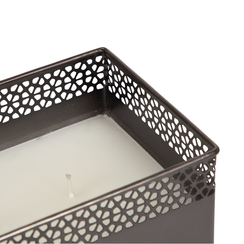 Robena Rectangle Unscented Candle with Metal Vessel