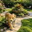 Statue de jardin léopard en résine